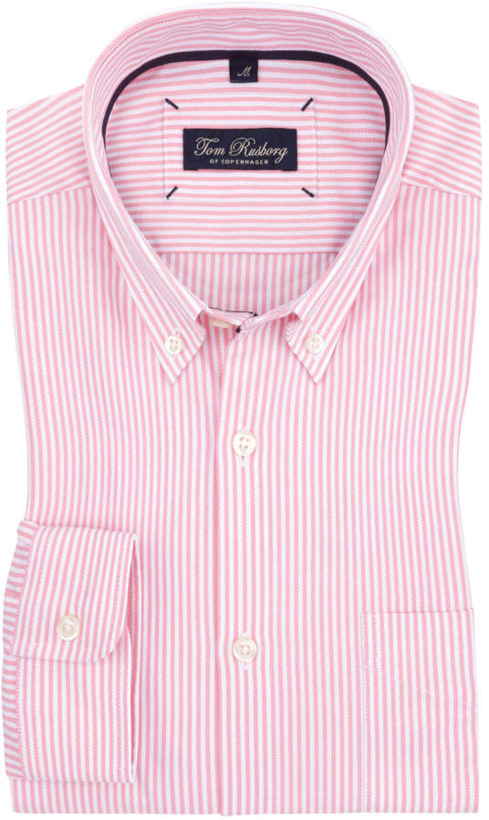 Tom Rusborg Oxford-Businesshemd mit Button-Down-Kragen