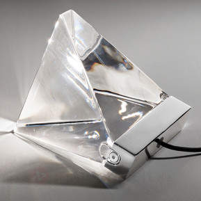 Kleine Kristall-Tischleuchte Tripla m. LEDs