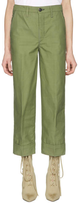 Green Yama Cropped Cargo Pants