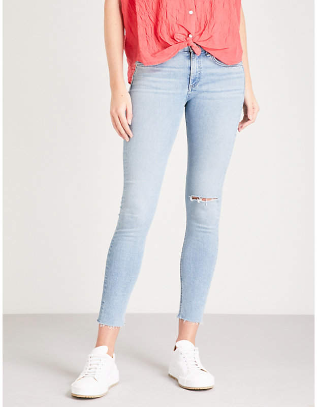 Skinny mid-rise cropped jeans