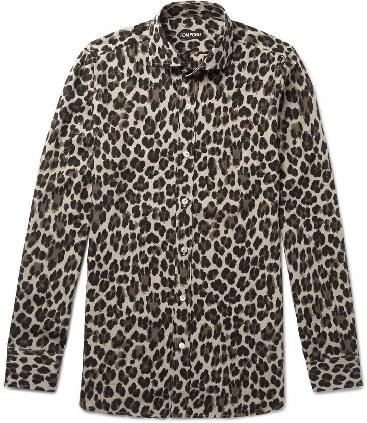 Leopard-Printed Woven Shirt