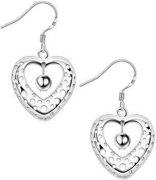 Fashionvictime Ohrringe Ohrringe Damen - Versilbert Herz Modeschmuck