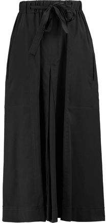 Dezi Stretch Silk And Wool-Blend Midi Skirt
