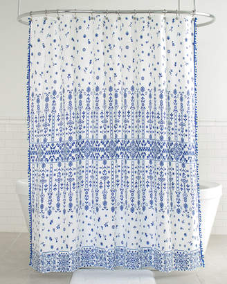 Home Garden Liza Floral Fabric Shower Curtain Aqua 70x 72 By