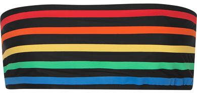 TM Rio - Paquetá Striped Bandeau Bikini Top - Black