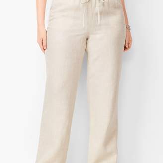 Talbots Washed Linen Wide-Leg Pants - Cross-Dyed