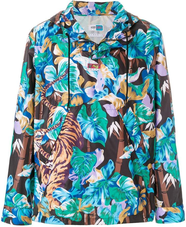 tiger print anorak