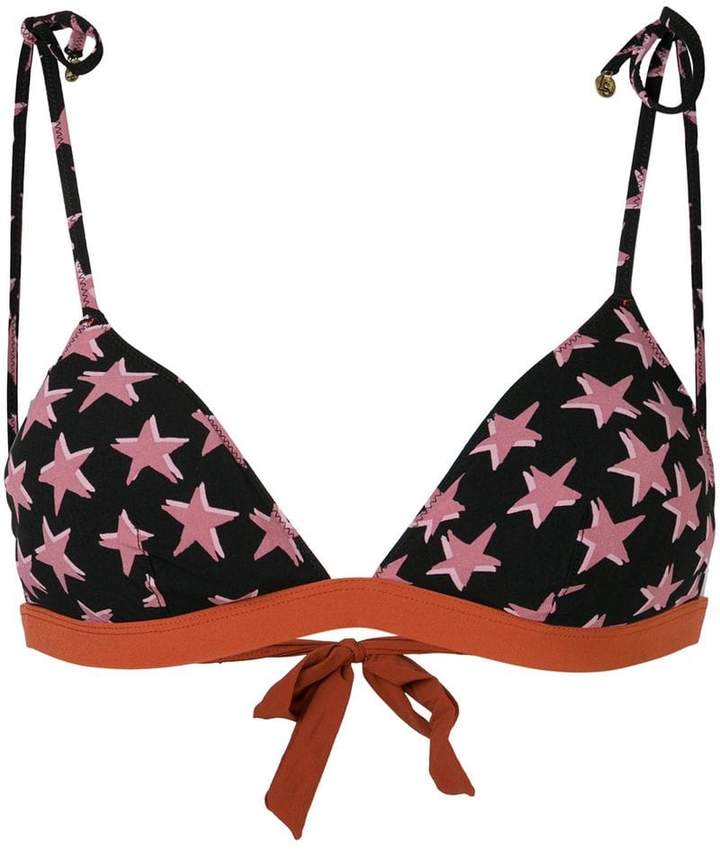 Love Stories star print bikini top