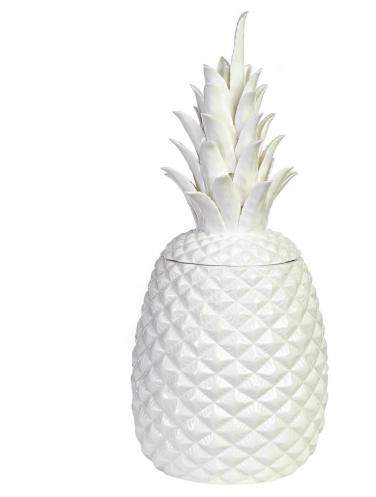 Dekorative Dose Ananas, weiß