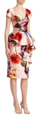 Peplum Floral Cocktail Dress