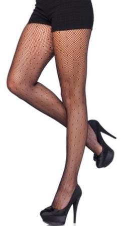 Women's Starlet Dotted Pantyhose, Black, One Size