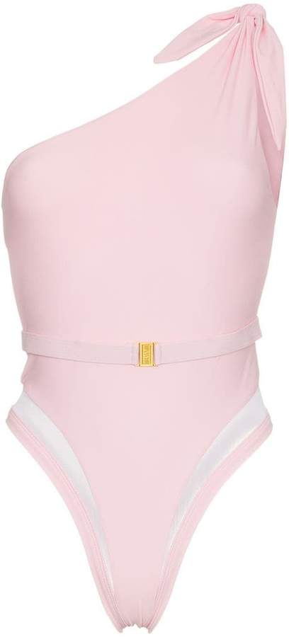 Maddalena Posey one shoulder belted swimsuit