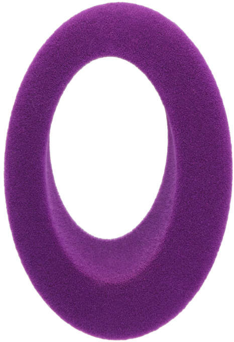 Ribeyron Purple Single Hollow Oval Felt Earring