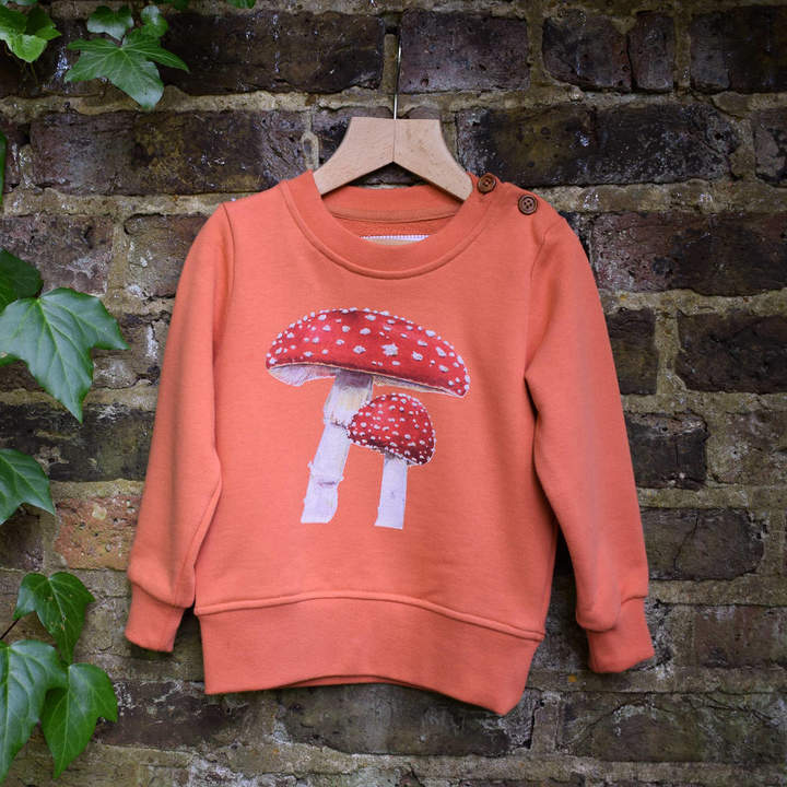 Naomi Stay Children's Organic Sweatshirt Toadstool Design