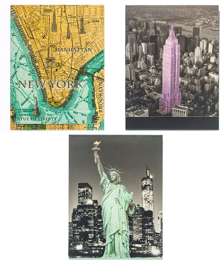 Manhattan Map, New York Glitz & Liberty Glitz Pocket Notebook Set