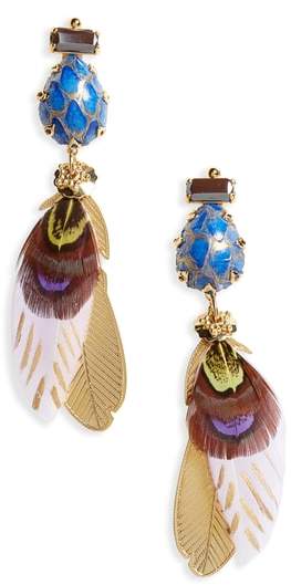 Gas Bijoux Irene Feather Drop Earrings