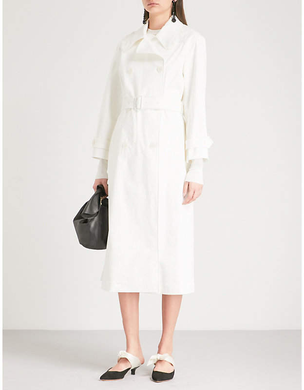 Cotton lace trim trench