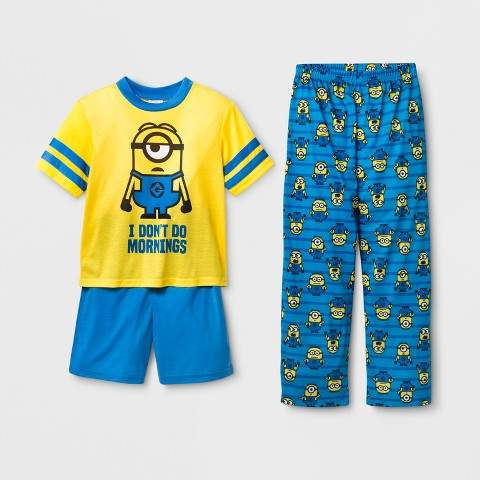 Despicable Me Boys' Despicable Me 3pc Pajama Set - Yellow