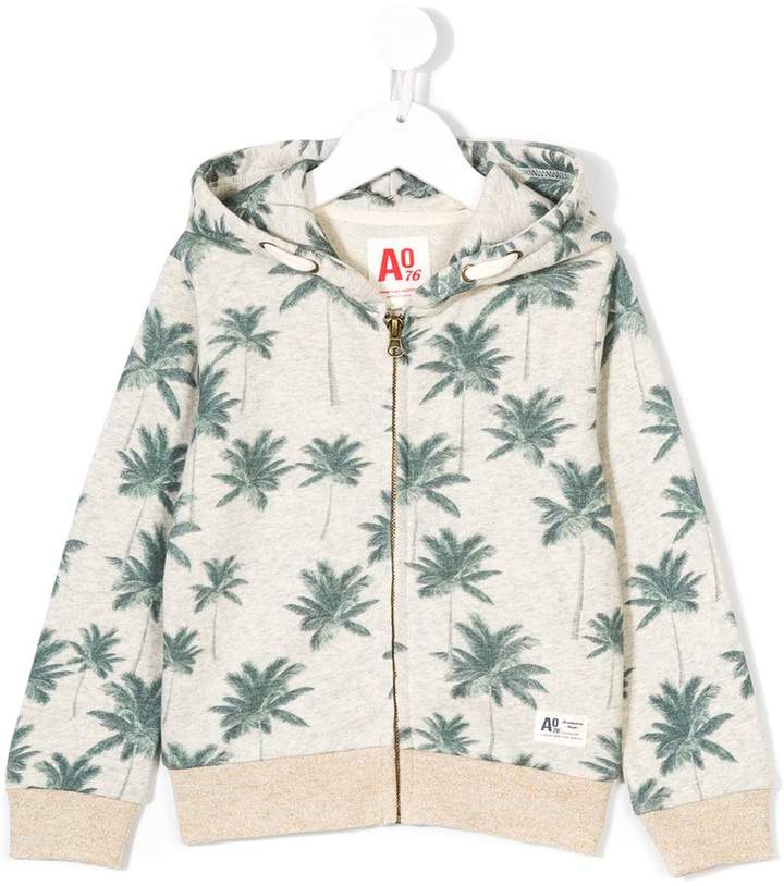 American Outfitters Kids Palm print zipped sweatshirt