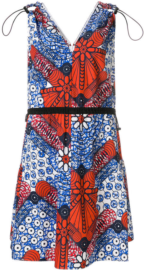 printed V-neck dress