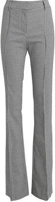 Veronica Beard Hibiscus Houndstooth Flared Trousers