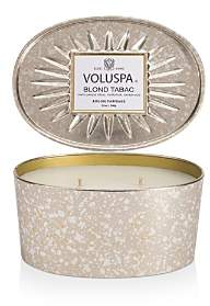 Blond Tabac 2 Wick Candle in Decorative Oval Tin