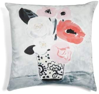 White Peony Accent Pillow