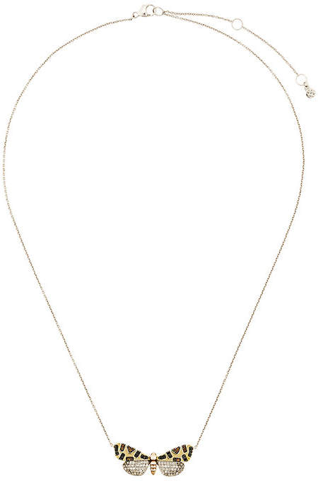 14kt 'Crimson Speckled Moth' Goldhalskette