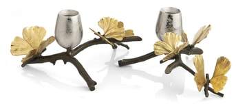 Butterfly Ginkgo Set of 2 Candle Holders