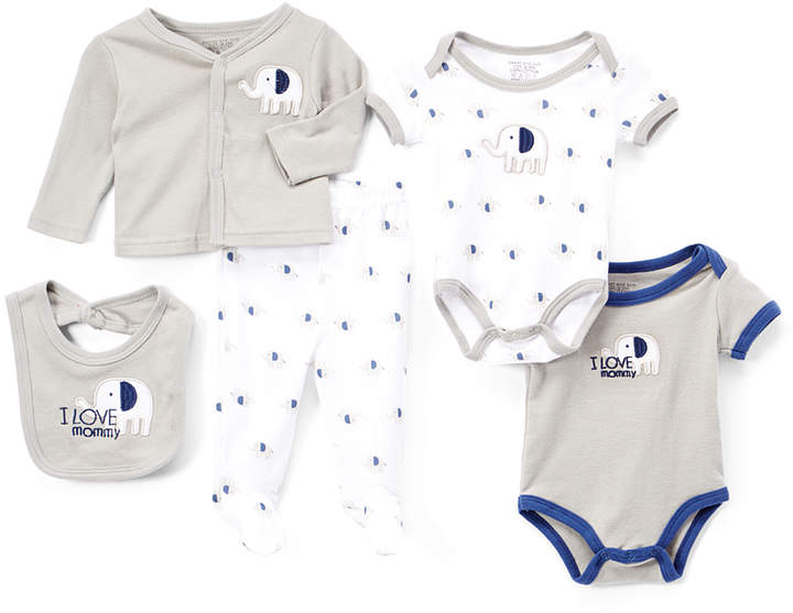 Gray Elephant Cardigan Set - Newborn & Infant
