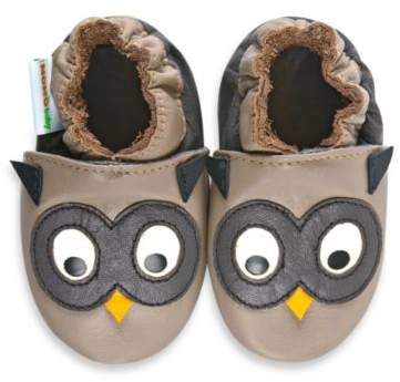 MomoBaby Soft Sole Leather Sneakers in Owl Taupe