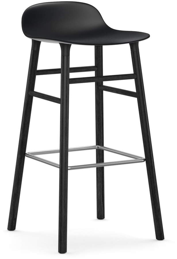 Normann Copenhagen - Form Barhocker 75 cm, Gestell Eiche Schwarz / Schwarz