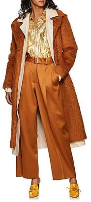 Sies Marjan Women's Devin Canvas-Lined Faux-Shearling Belted Coat - Brown