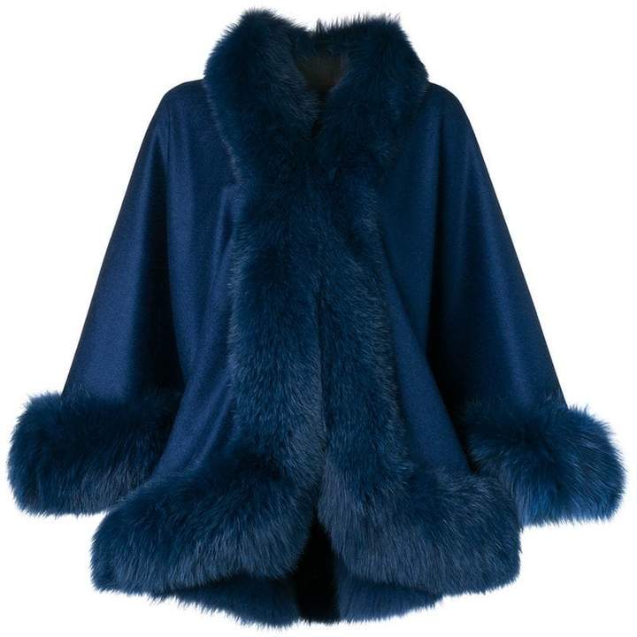 Liska fur-trimmed cape