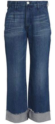 Faded High-Rise Straight-Leg Jeans