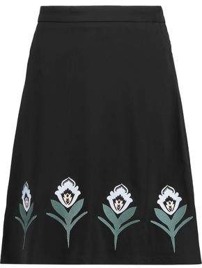 Embroidered Crepe Skirt