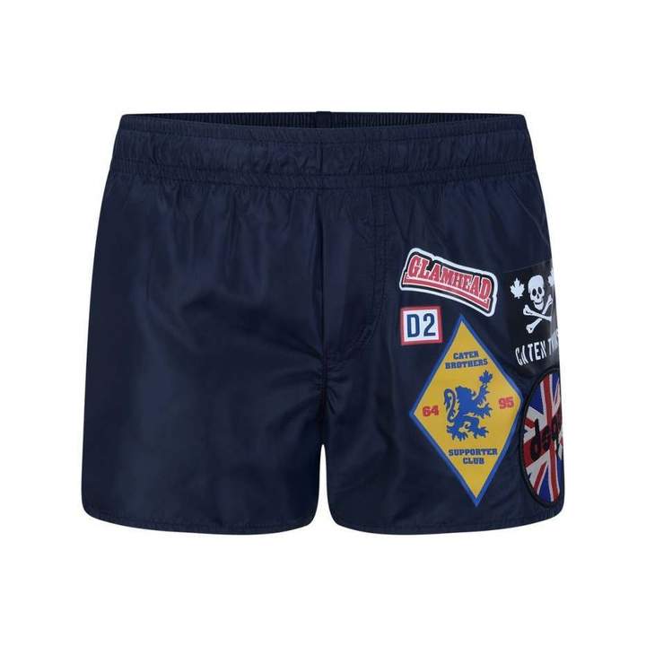Dsquared2Boys Navy Swim Shorts With Badge