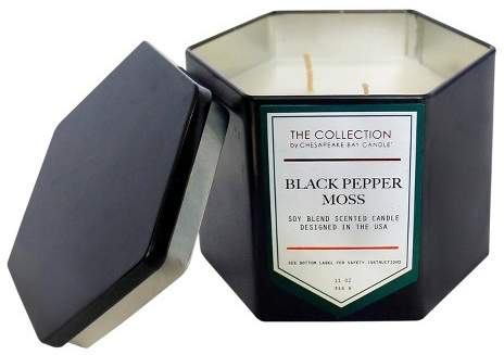 Hexagon Black Tin Candle - Black Pepper Moss - 11oz - The Urban Collection by Chesapeake Bay Candle