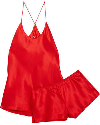 Olivia von Halle - Bella Silk-satin Pajama Set - Red