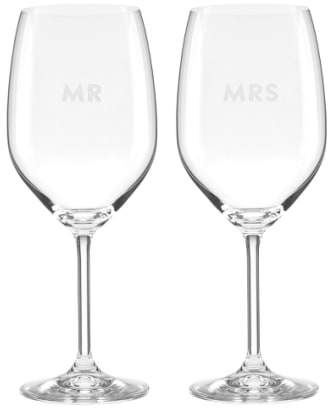 Darling Point - Mr & Mrs Set Of 2 Wine Glasses