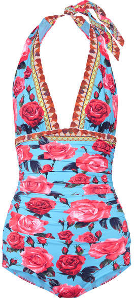 Floral-print Swimsuit - Pink