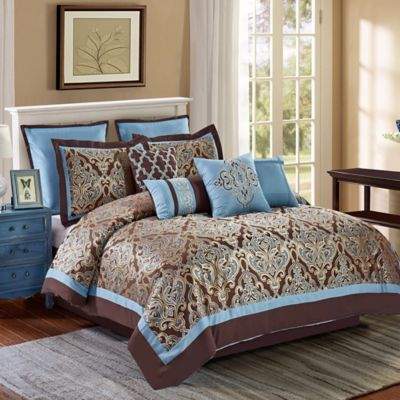 Avalon 10-Piece King Comforter Set in Brown