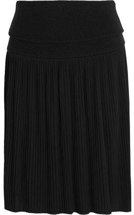 Pleated Jersey Mini Skirt