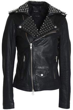 Muubaa Studded Leather Biker Jacket