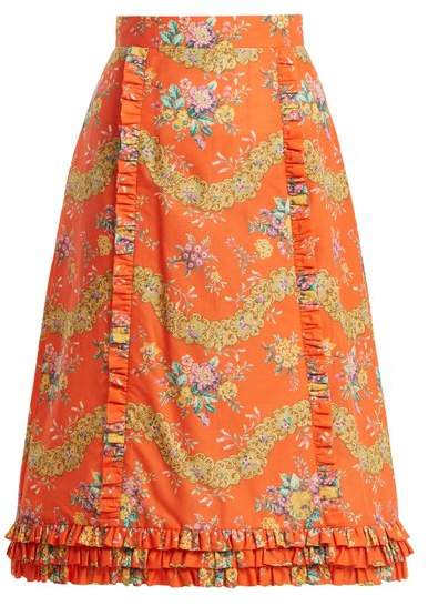 THE VAMPIRE'S WIFE Cate Liberty floral-print cotton midi skirt