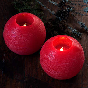 Auffällige LED-Kerzen Mona im 2er-Set rot 12 cm