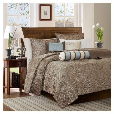 Blue Jacquard Whitman Quilt Set 6pc