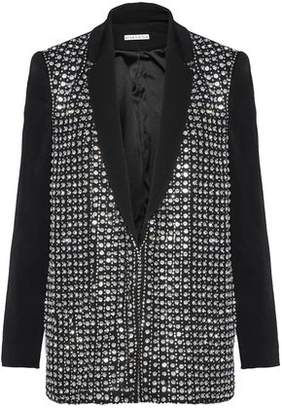 Alice + Olivia Jace Crystal-embellished Crepe Jacket Alice + Olivia Jace Crystal-embellished Crepe Jacket