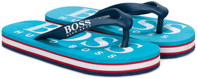 Boss Kids logo flip flops