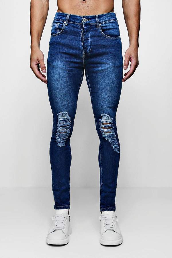Super Skinny Jeans with Heavily Distressed Knees